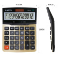 Top Selling 12 Digits Solar Power Desktop Calculator Aluminium Plate Big Keys Design Convenient Office Calculator